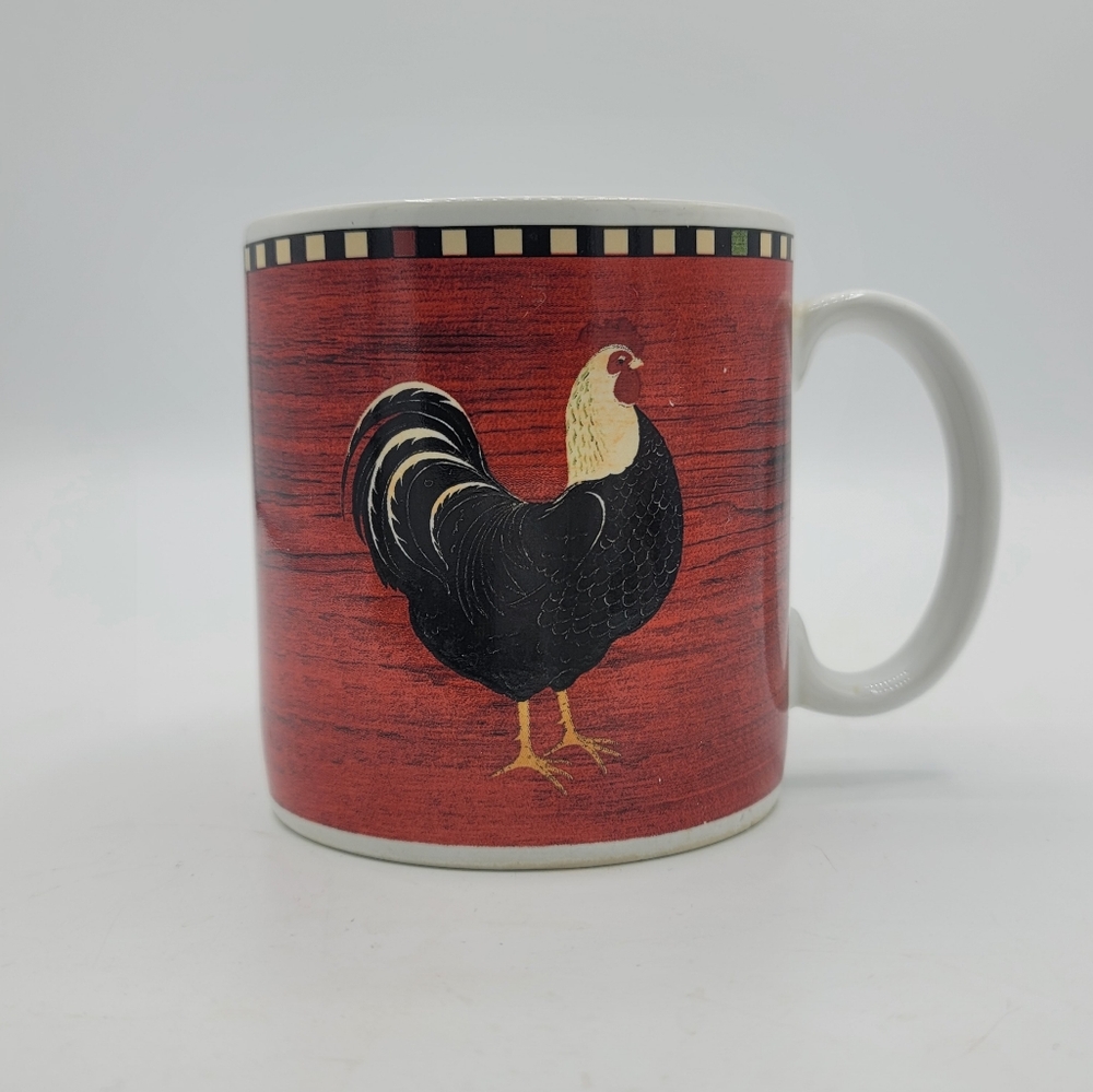 Warren Kimble Rooster Mug Sakura Oneida Farmhouse Country Quartet Chicken Vtg - Picture 2 of 9